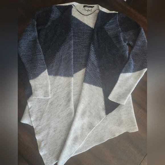 Women's Desigual Navy and Gray Open Front Cardigan Sm - Picture 5 of 7